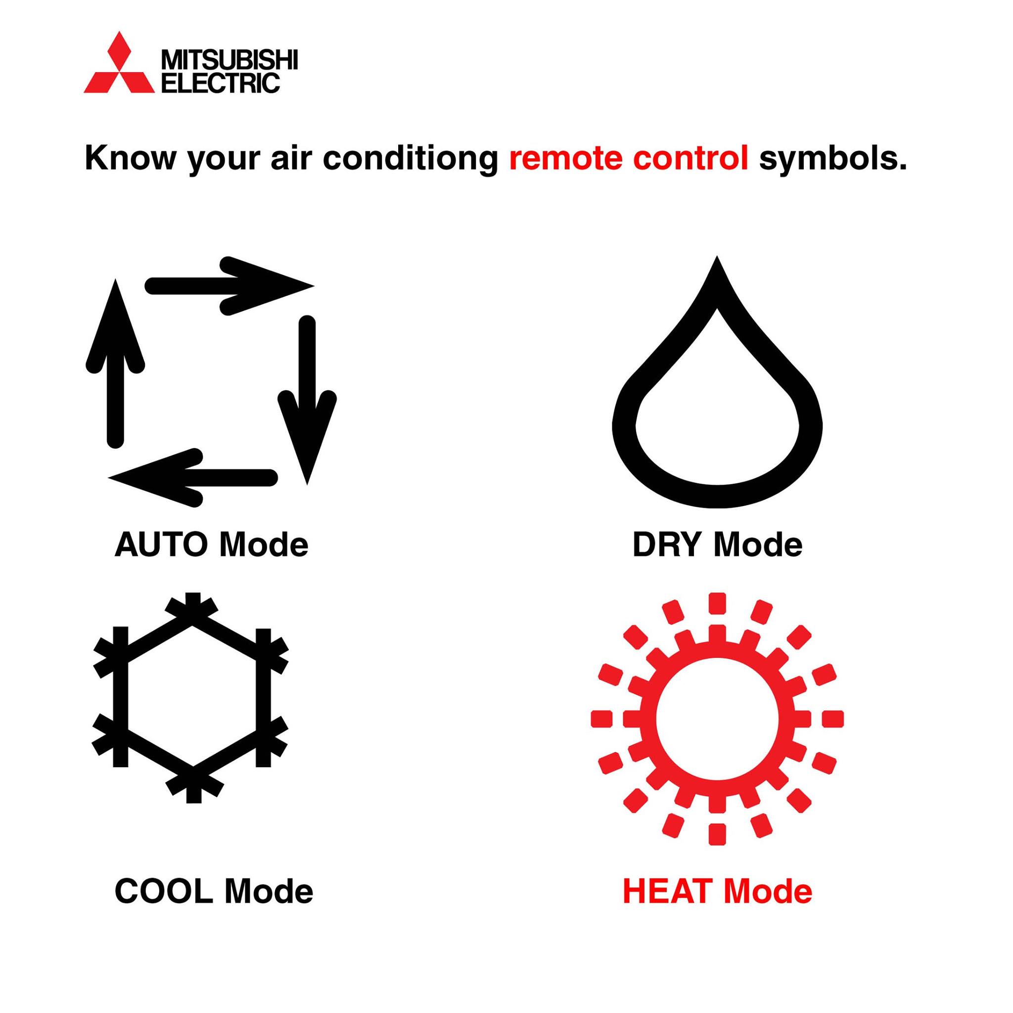 symbols on air conditioner remote control of mistubishi brand