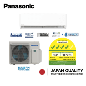 Panasonic aircon system 1 12k BTU, Cu-xu12bkz / cs-xu12bkzw ×1 4 tick / r32 gas